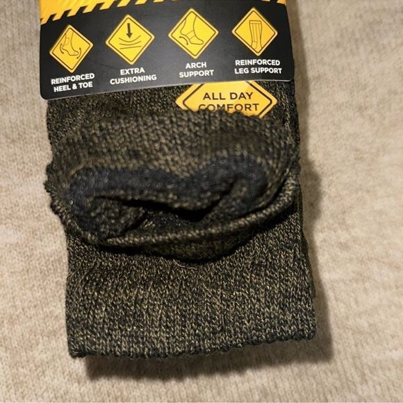 The ORRSUM Sock co. Unisex WORK SOCKS PACK OF 3 Black Heather Neon Green Yellow - Picture 7 of 8